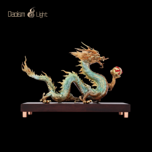 Alternative view of Daoism Light Feng Shui Brass Dragon Statue – Solid Brass Dragon Figurine for Wealth, Power and Office Prosperity Decor