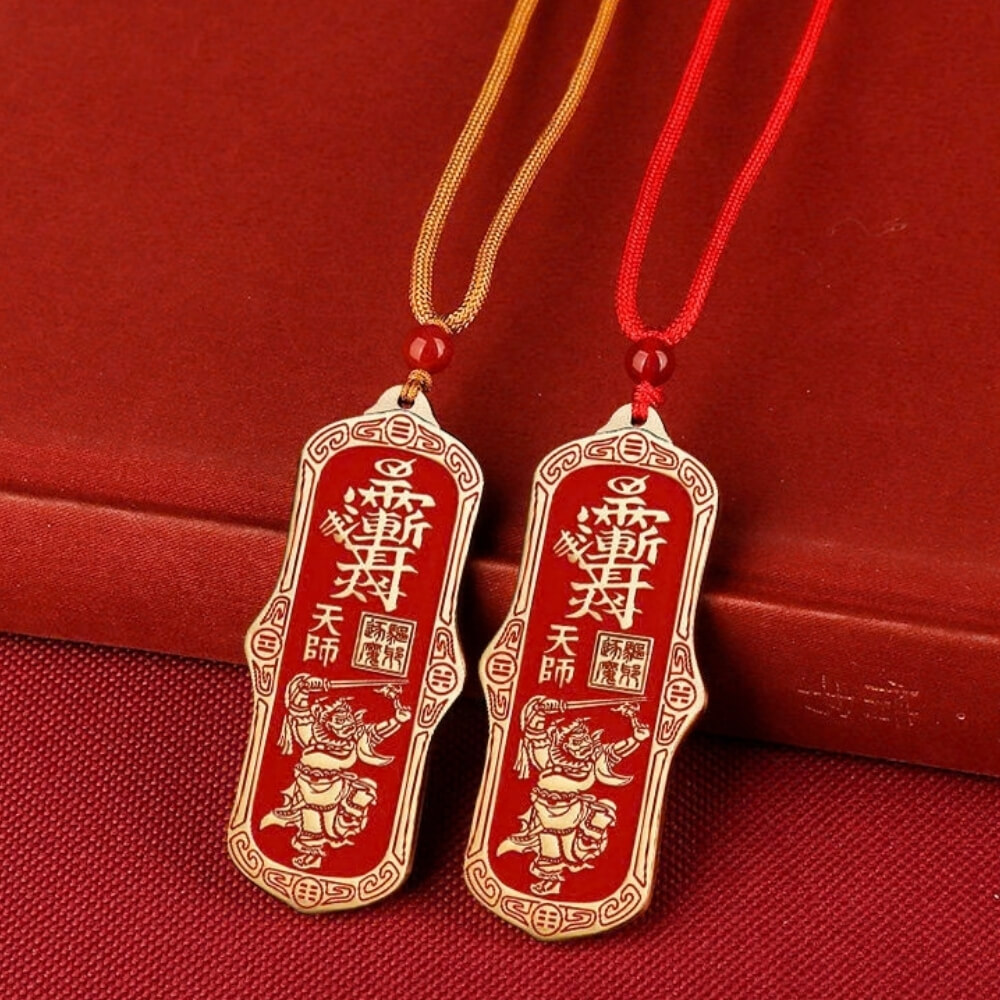 Chinese Zhong Kui protection pendant brass