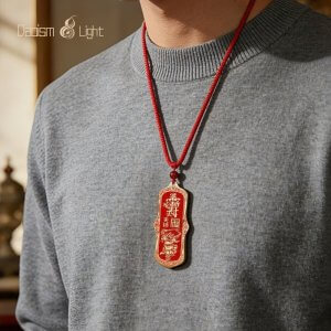 Daoist Ziwei talisman brass charm pendant