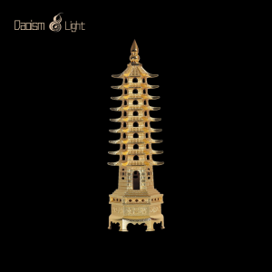 Alternative view of Daoism Light 9-Level Solid Brass Wen Chang Pagoda – Feng Shui Wisdom Tower for Study Desk & Academic Success Decor