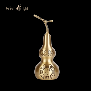 brass feng shui wu lou gourd with bagua symbol