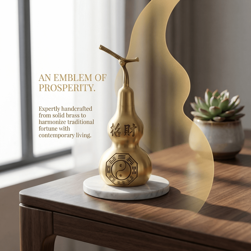 solid brass bagua gourd feng shui ornament