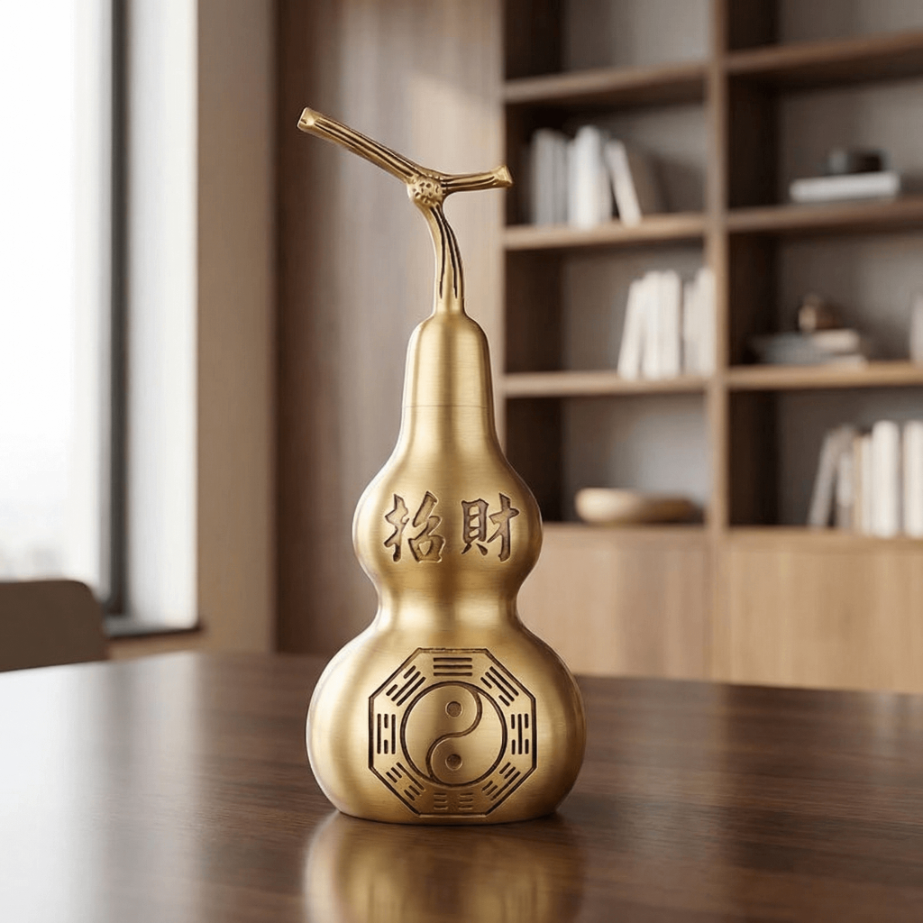 solid brass bagua gourd feng shui ornament