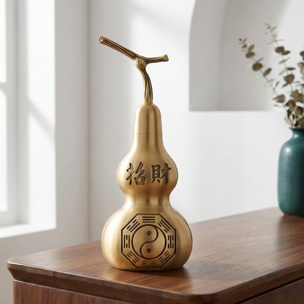 solid brass bagua gourd feng shui ornament