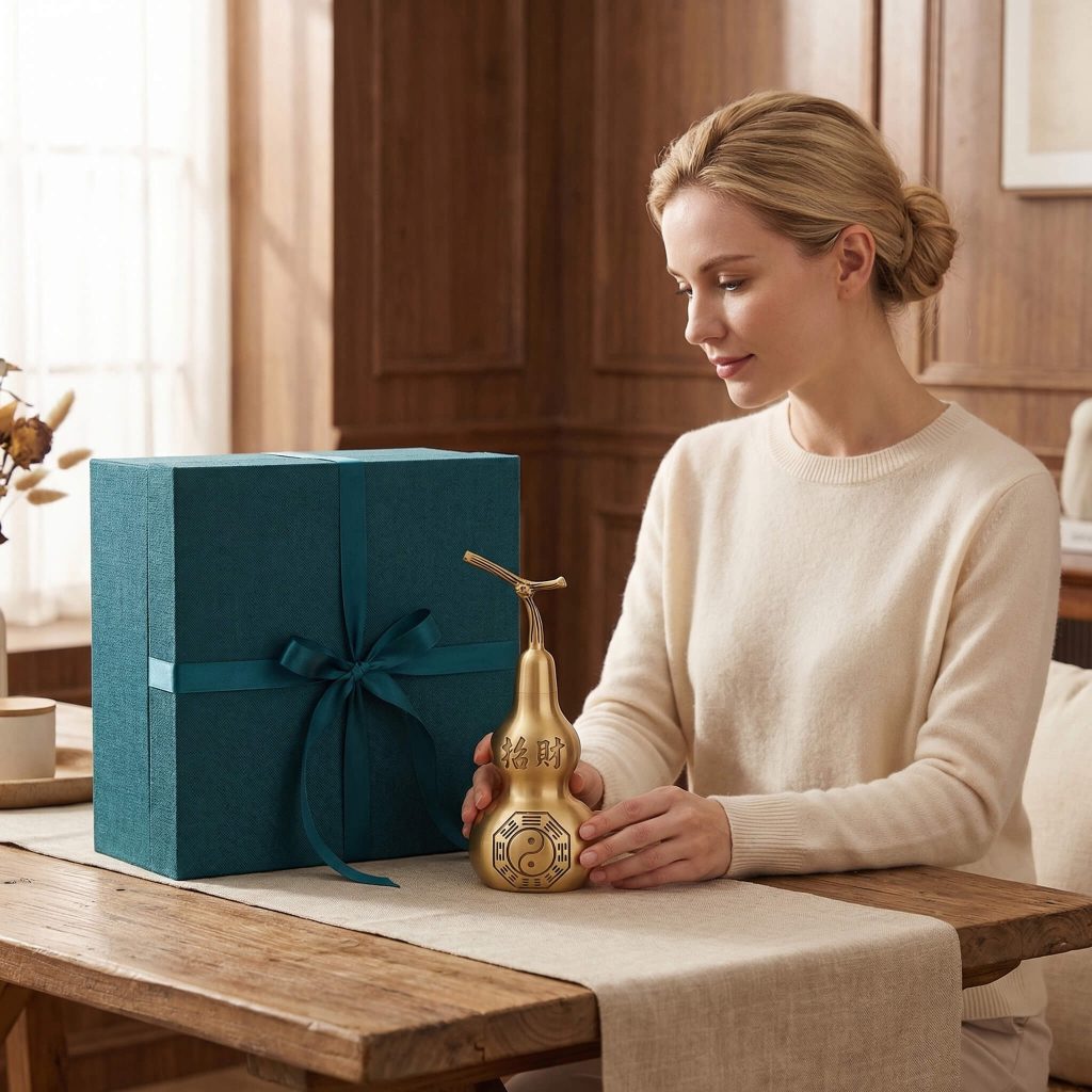 solid brass bagua gourd feng shui ornament