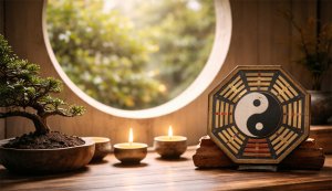 Bagua symbol with Eight Trigrams representing Daoist balance and change