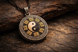 Bagua pendant with Early Heaven and Later Heaven symbolism