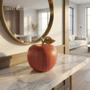 Daoism Light brass apple decor with peaceful meaning