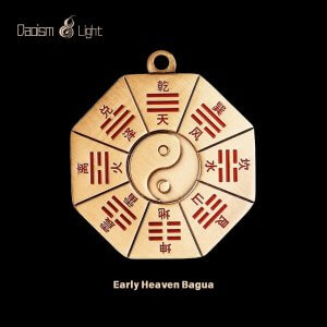 Double-sided Bagua pendant with Yin-Yang symbol and cinnabar detail