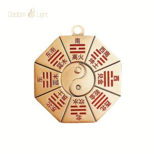 Double-sided Bagua pendant with Yin-Yang symbol and cinnabar detail