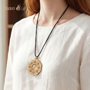 Xiantian Houtian Bagua hanging charm made of solid brass