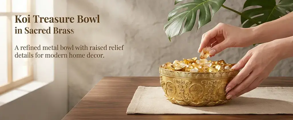 Daoism Light koi treasure bowl for home decor