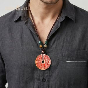 Protection Coin charm with Bagua symbol