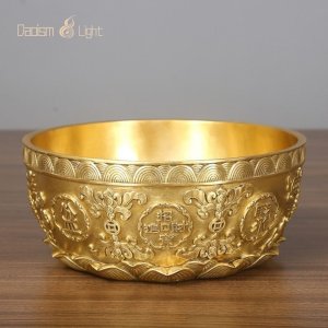 chinese brass treasure bowl feng shui wealth symbol