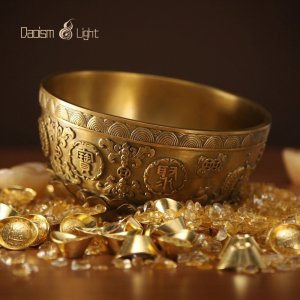 chinese brass treasure bowl feng shui wealth symbol