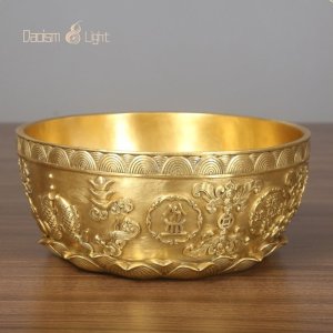 chinese brass treasure bowl feng shui wealth symbol