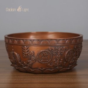 chinese brass treasure bowl feng shui wealth symbol