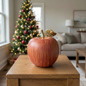 Daoism Light brass apple decor with peaceful meaning