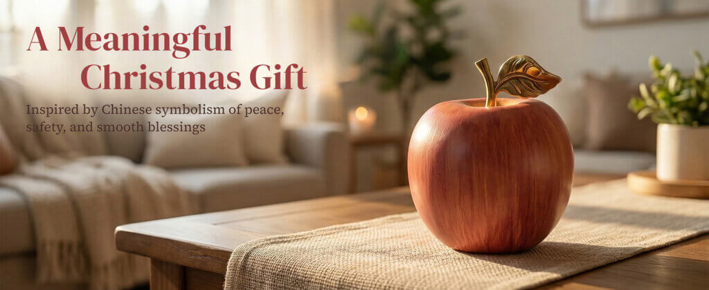 Daoism Light brass apple decor with peaceful meaning