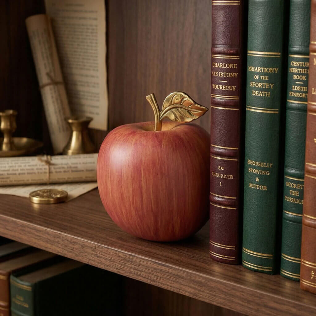 Daoism Light brass apple decor with peaceful meaning