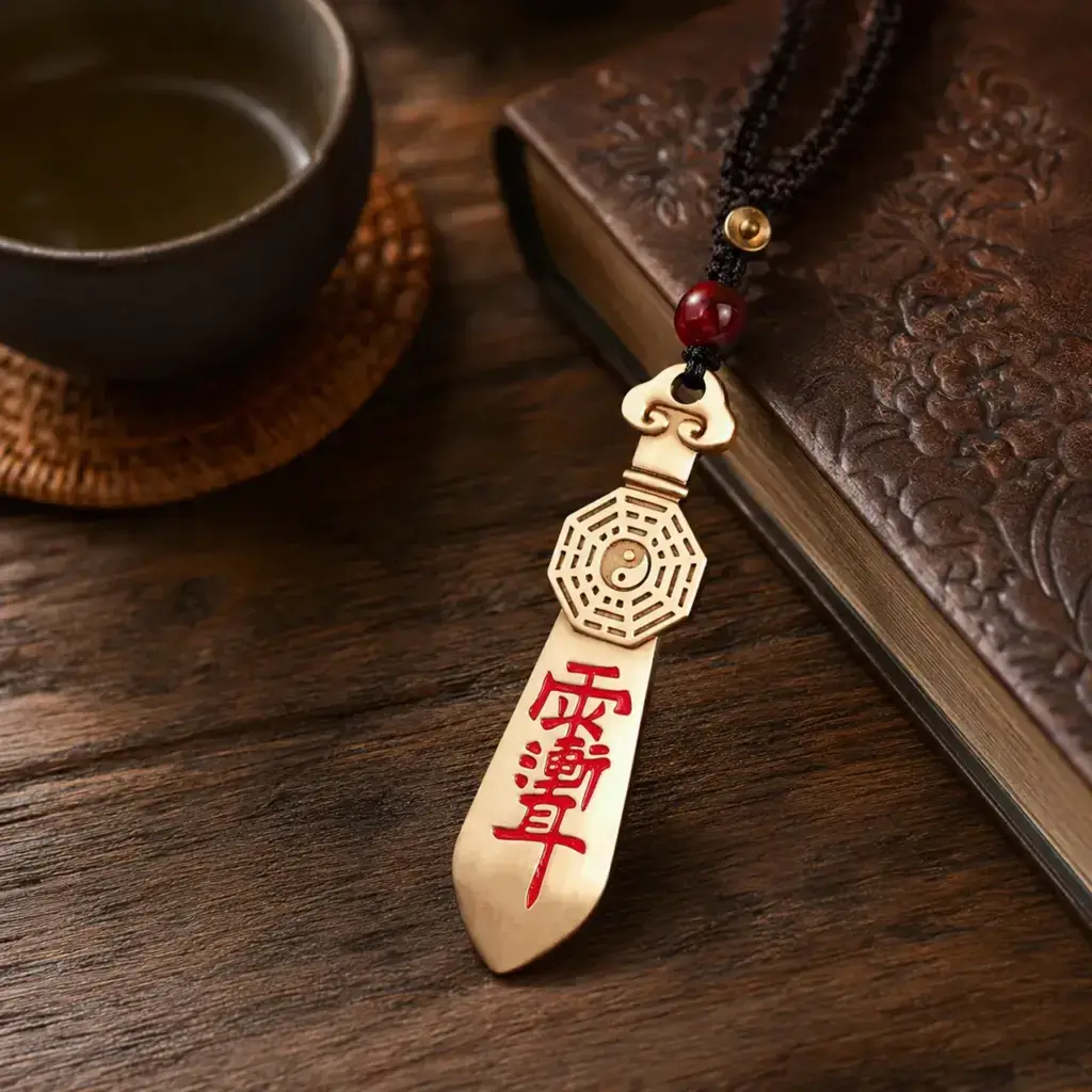 Daoism Light double-sided brass Bagua Zi Wei Hui Seven-Star hanging charm