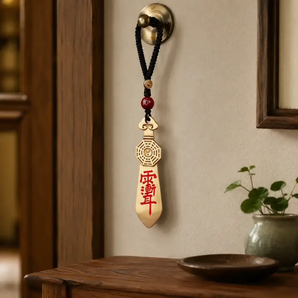 Daoism Light double-sided brass Bagua Zi Wei Hui Seven-Star hanging charm