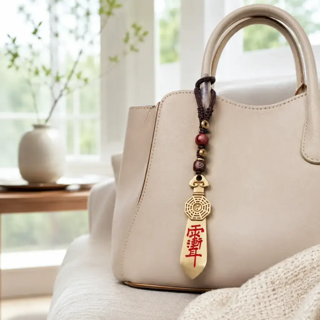 Daoism Light double-sided brass Bagua Zi Wei Hui Seven-Star hanging charm