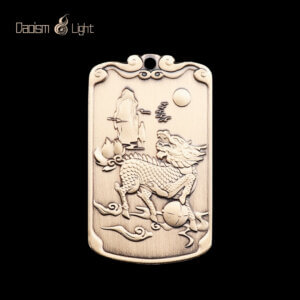 Daoism Light solid brass carp dragon gate qilin pendant charm for success and good fortune