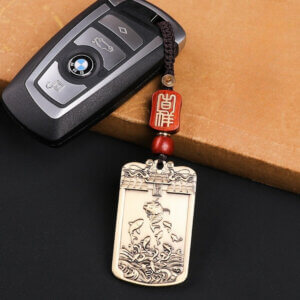 Feng shui pendant charm with carp leaping dragon gate and noble qilin motif