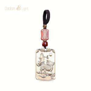 Feng shui pendant charm with carp leaping dragon gate and noble qilin motif