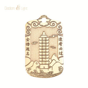 Brass Wen Chang Pagoda pendant and charm for study success