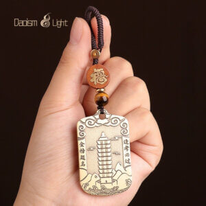 Solid brass Wen Chang Pagoda pendant for focus and progress