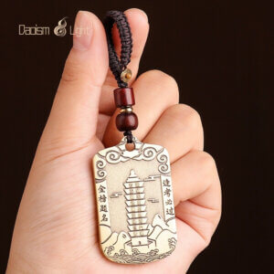Solid brass Wen Chang Pagoda pendant for focus and progress