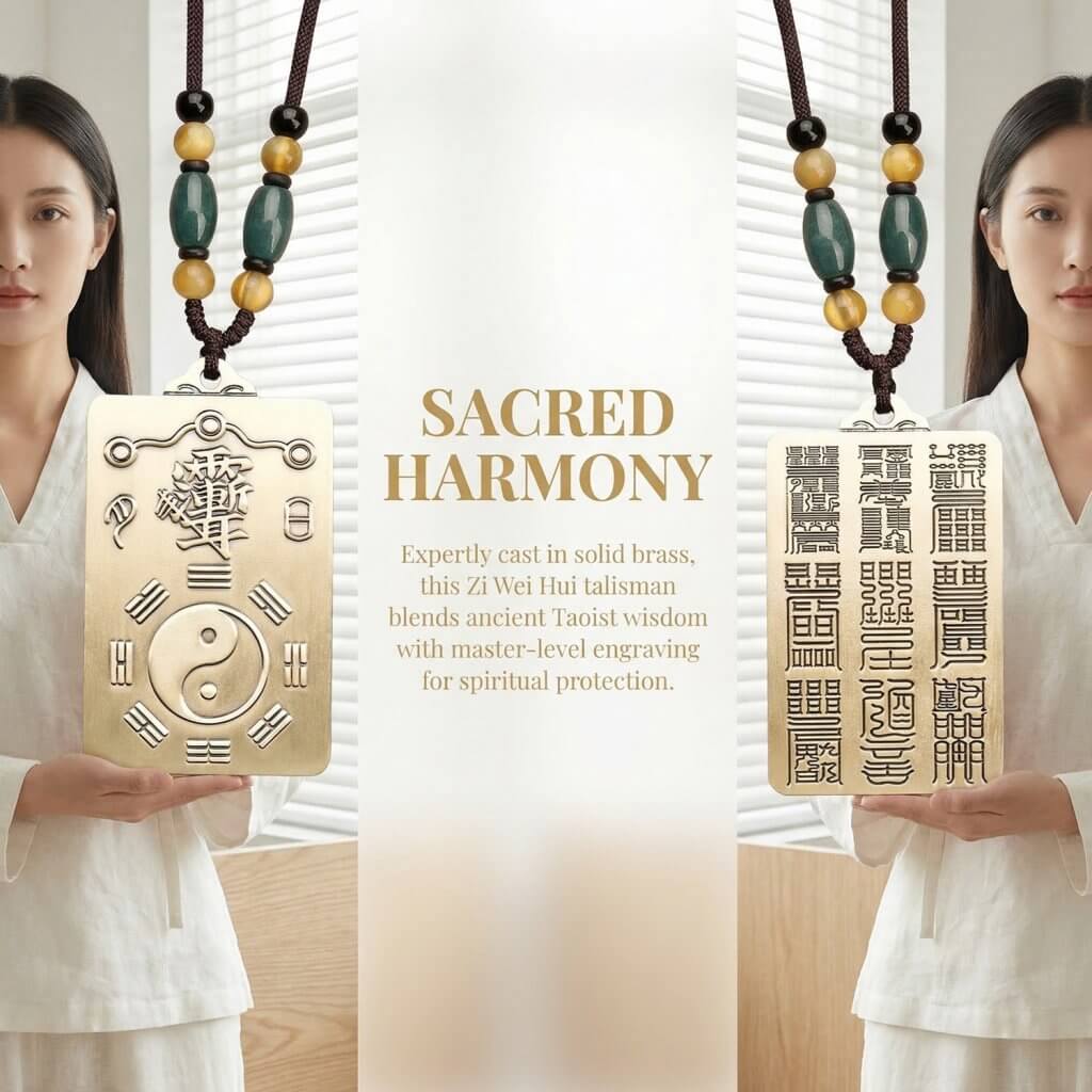 Solid brass Yin Yang Early Heaven Bagua pendant back cloud seal