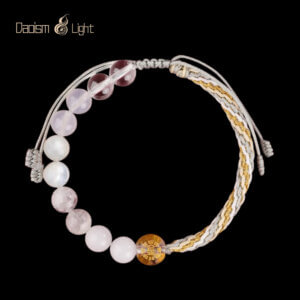 Daoism Light Five Elements crystal bracelet with handwoven endless knot
