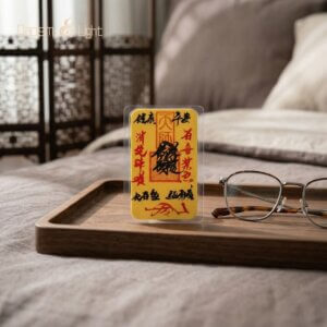 Daoism Light handwritten peace fu talisman with cinnabar seal