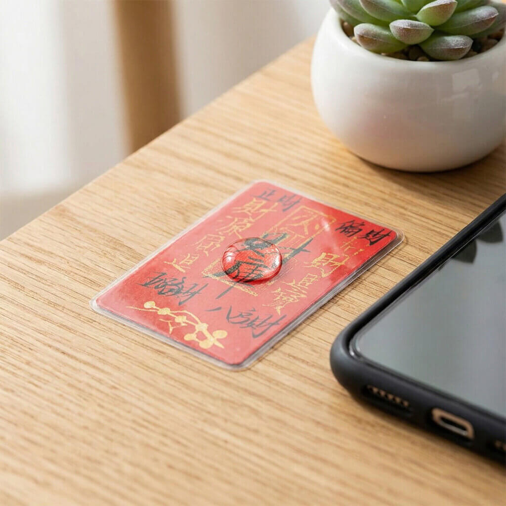 Daoism Light handwritten wealth fu talisman with cinnabar seal