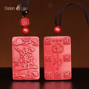 Daoist cinnabar pendant necklace for symbolic protection and daily wear