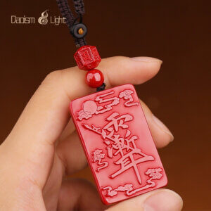 Daoist cinnabar pendant necklace for symbolic protection and daily wear