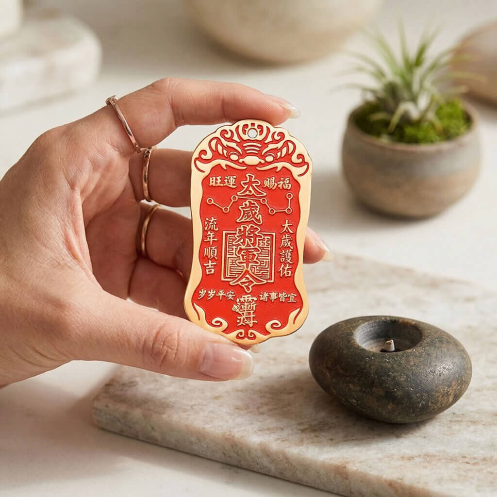 Solid brass plaque engraved with Zi Wei Hui and Liu Ding Liu Jia