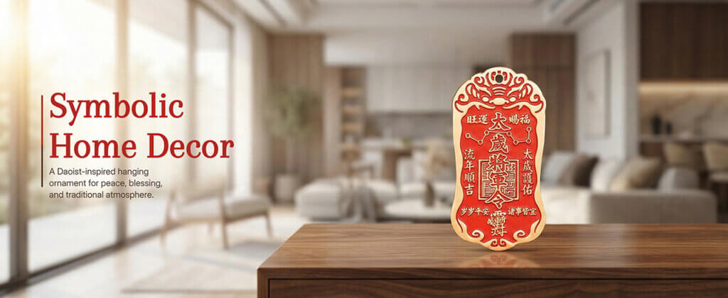 Daoist brass hanging decor for home, office, or entryway
