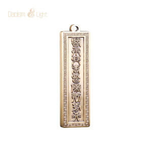 Solid brass Nine Character Mantra pendant necklace