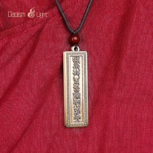 Brass Daoist protection pendant with Nine True Words mantra