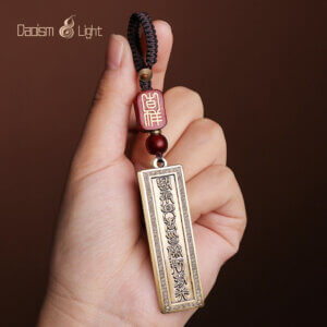 Nine Character Mantra brass hanging charm for daily wear