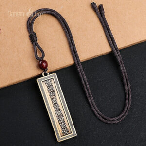 Nine Character Mantra brass hanging charm for daily wear