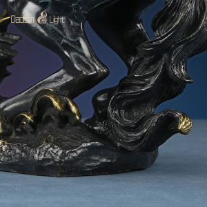 brass rearing horse feng shui statue