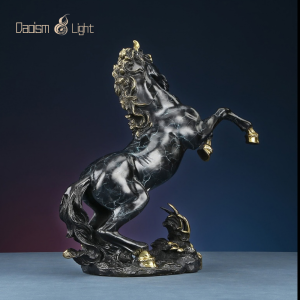brass rearing horse feng shui statue