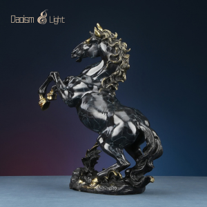 brass rearing horse feng shui statue