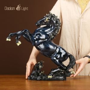 brass rearing horse feng shui statue