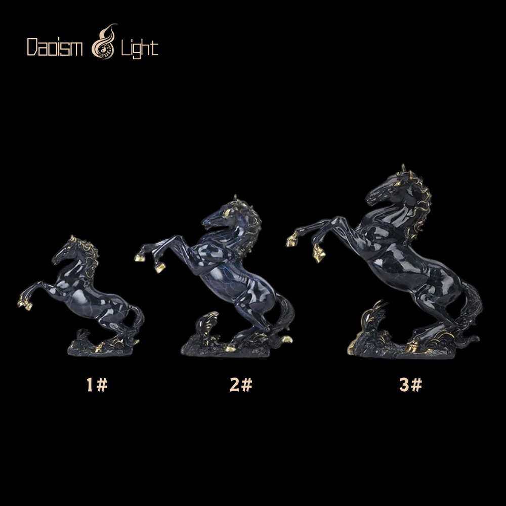 brass rearing horse feng shui statue